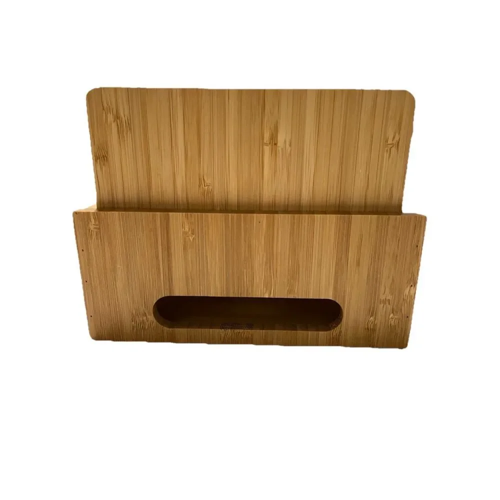 Bamboo Desk Organizer Charging Station Phone Tablet Mail Holder Wood